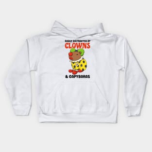 Easily Distracted by Clowns and Capybaras Kids Hoodie